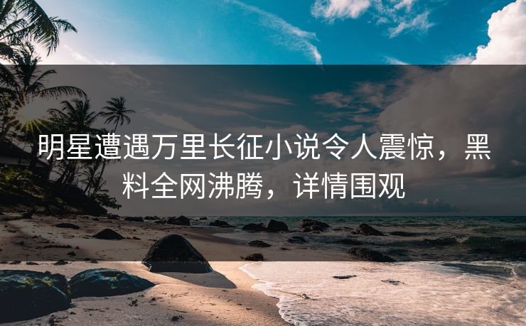 明星遭遇万里长征小说令人震惊，黑料全网沸腾，详情围观  第1张