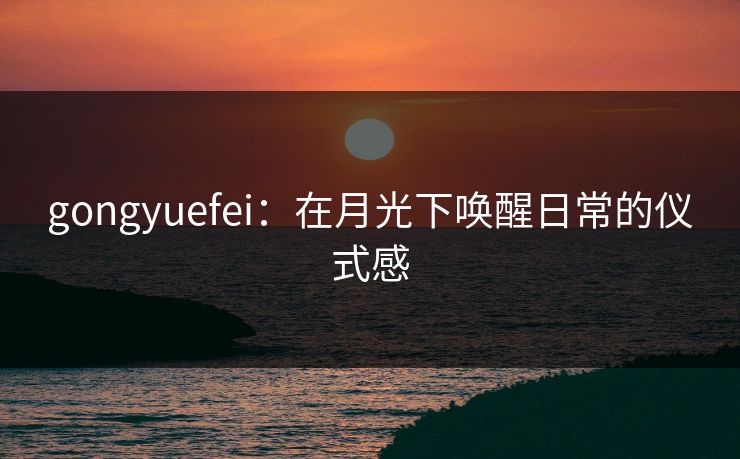 gongyuefei：在月光下唤醒日常的仪式感